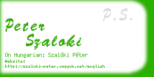peter szaloki business card